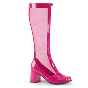 Gogo Stretchy Patent Knee High Heel Boots